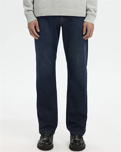 Selected - SLH196-Straight Cleo Flex Jeans - Dark Blue Denim